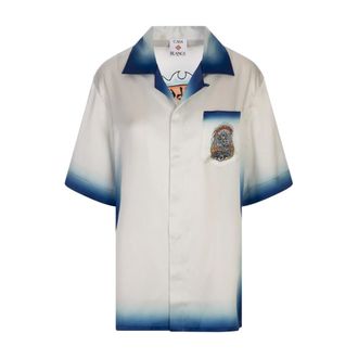 Casablanca Shirts, female, White, S, White Skate Silk Shirt