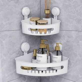 OEM Juego De 2 Cestas De Ducha Con Ventosa, No Requieren Taladrar, Soportes Para Champ&uacute; Y Art&iacute;culos De Ba&ntilde;o, Almacenamiento Pr&aacute;ctico - Crezuo