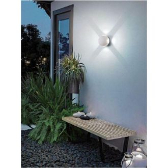 Trade Shop Trade Shop - Applique Muro A Sfera 4 Fasci Di Luce Esterno Bianco Luce 3000k 6000k 4000k Es58