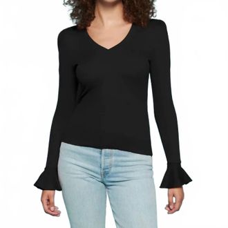 Nation Ltd Silvia Long Sleeve Tee In Jet Black