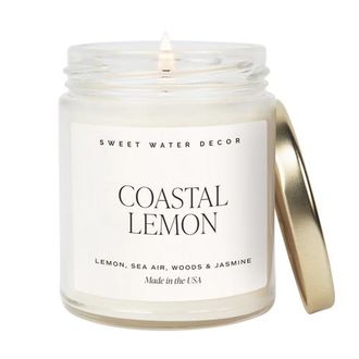 Sweet Water Decor 9oz Tinted Glass Jar Candle - Spa Scents in Coastal Lemon at Nordstrom