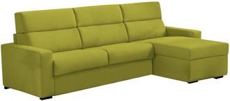 Dmora Sofá cama con península Nuccia, Sofá esquinero transformable para salón, acolchado, desenfundable, calidad 100% Made in Italy, 280x160 h100 cm, Verde
