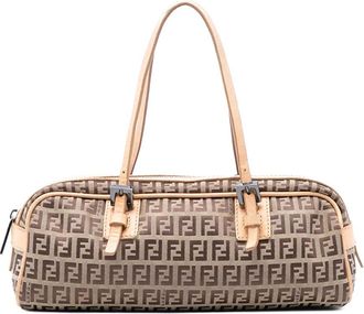 Fendi Borsa a mano in tela con motivo Zucchino 2000-2010 - Marrone