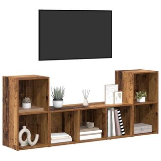 Berkfield Home TV Cabinet Set 3 pcs Brown 107 x 35 x 37 cm Engineered wood