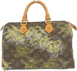 Louis Vuitton Brown Coated Canvas Boston Bag (Pre-Owned)