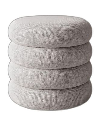 Deco Wood Puff tapizado en color beige de 42cm