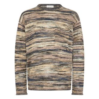 Roberto Collina Round-neck Knitwear, male, Multicolor, Size: L Wool and cashmere sweater
