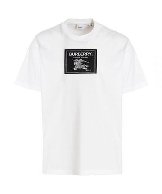 Burberry Mens Box Logo White T-Shirt material_cotton - Size Medium