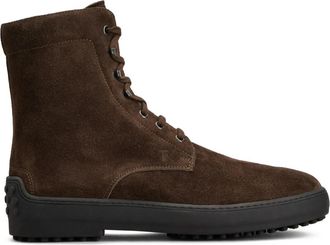 Tod's Stijlvolle Enkellaars voor Vrouwen - Heren - Veterlaarzen - Bruin - 40 1/2 EU - Schoenen