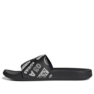 adidas Adilette Comfort Slide All Over Logos - Black FZ1750