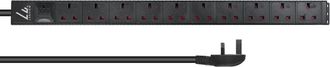 OEM Regleta De Alimentaci&oacute;n Para Montaje En Rack Lanview Uk, 1,4u, 13 A, 10 Tomas, Cable De 3 M, Lvr-3muk-spd-uk10
