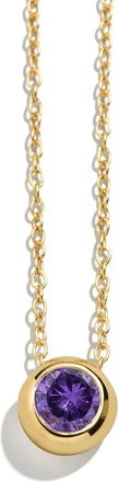 BaubleBar 18k Gold Plated Birthstone Pendant Necklace in Amethyst at Nordstrom