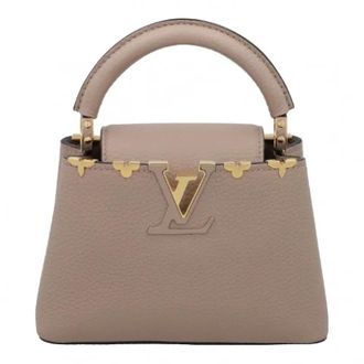 Louis Vuitton Tweedehands leren Louis Vuitton tassen - Dames - Vintage Handtas - Beige - ONE Size - Leer - Vintage
