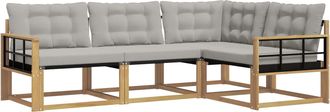 vidaXL Conjunto De Sof&aacute;s De Exterior 4 Uds. Blanco Y Gris Claro Vidaxl