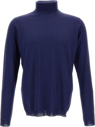 Goes Botanical Long-Sleeve Turtleneck Sweater In Extra Fine Merino Wool