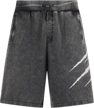 Plein Sport Washed Shorts Crackle Scratch Men in Black at Nordstrom, Size Xxx-Large