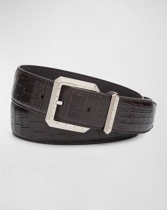 Stefano Ricci Mens Crocodile Leather Belt