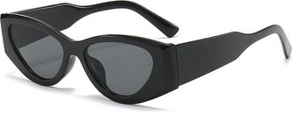 Generic Small Frame Outdoor Men Sunglasses Vacation Commuter Women Sun Glasses(Black)