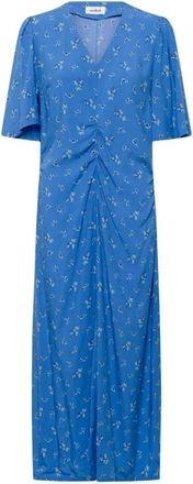 Soaked In Luxury SLArjana Ruching Dress - Dames - Casual kleedjes - Blauw - XS - Kleedjes