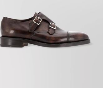 John Lobb leather monk loafers