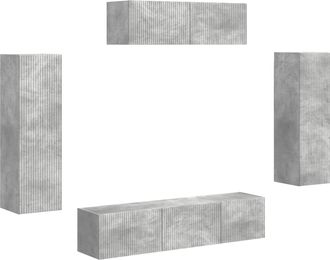 vidaXL Mueble De Tv 5 Uds. Gris Concreto Vidaxl