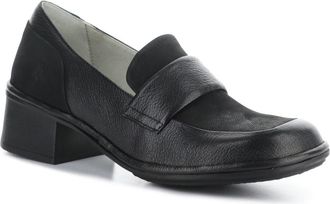 FLY London Elam Block Heel Loafer in Black at Nordstrom Rack, Size 6-6.5Us / 37Eu