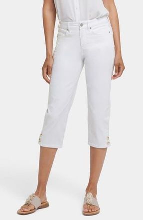 NYDJ Marilyn Button Hem Straight Leg Capri Jeans in Optic White at Nordstrom Rack, Size 18
