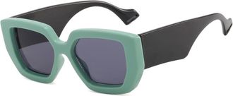 Generic Mens Outdoor Large Frame Sunglasses Vacation Shopping Women Driving Sun Glasses(Green)