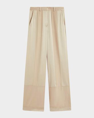 Joseph Corto Wide-Leg Paneled Silk Pants