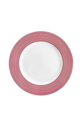 Caskata Newport Crimson Stripe Rimmed Dinner Plate - Porcelain - Set 4 in Red at Nordstrom