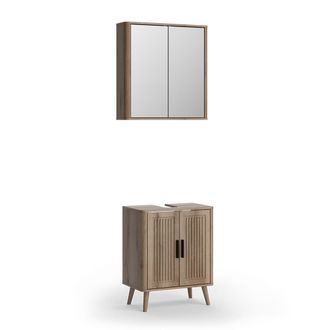 Vicco Conjunto De Muebles De Ba&ntilde;o Skara, Roble, 2 Partes, Vicco