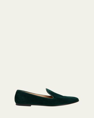 Gianvito Rossi Suede Slip-On Loafers