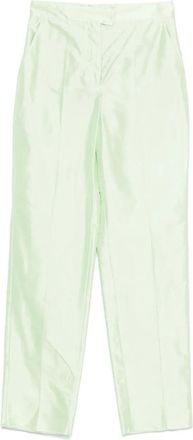 Max Mara Pantaloni in seta a vita alta - Verde