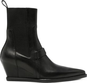 Rick Owens Sharp Wedge Sliver - Dames - Sleehakken - Zwart - 43 EU - Leer - Schoenen