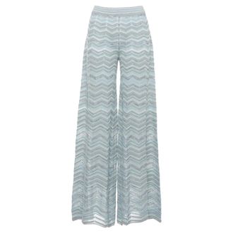 D.exterior Wide Trousers, female, Blue, Size: XS Lurex Wide Trousers