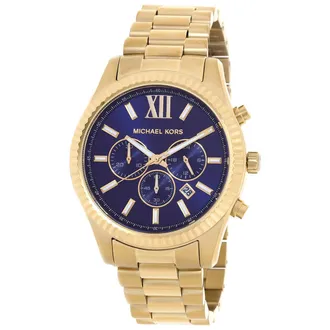 Michael Kors Lexington Chronograph Quartz Blue Dial Mens Watch MK9153