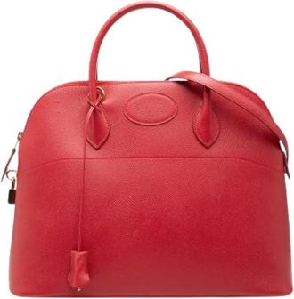 Herm&egrave;s Pre-owned Bolide 37 - Dames - Vintage Handtas - Rood - ONE Size - Leer - Vintage