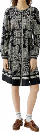 Oui Long Sleeve Mini Dress In Black/off White
