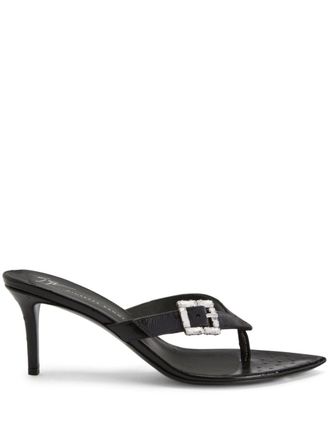 Giuseppe Zanotti Naomee 70mm leather sandals - women - Calf Leather/Calf Leather/Calf Leather - 35 - Black