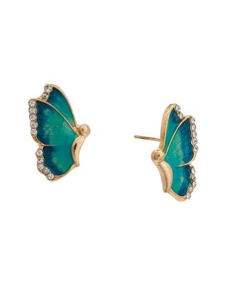 Liv Oliver 18K Cz Butterfly Earrings