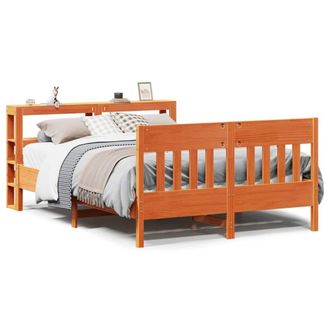 Berkfield Home Bed Frame without Mattress Wax Brown 120x200 cm Solid Wood Pine | Size: Small Double