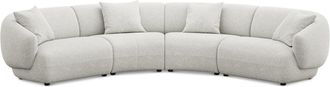 Castlery Auburn Curve L-Shape Sectional Sofa Customized, Performance Boucle Light Grey, Spill Resistant, Modular for Sofas by Castlery