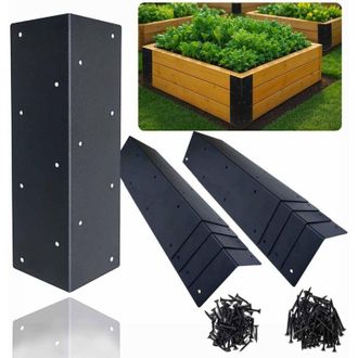 Elle Soportes De Esquina En Forma De L Para Jardineras Elevadas, 28 X 7,5 X 7,5 Cm, Fabricados En Metal Grueso Resistente A La Corrosi&oacute;n, Para Macetas De M