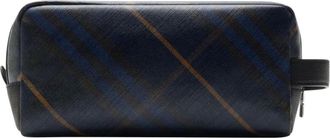 Burberry Geruite toilettas - Blauw