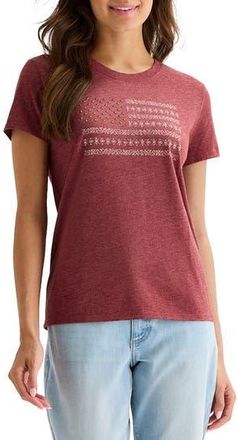 Lucky Brand Flag Crewneck Short Sleeve T-Shirt in Syrah at Nordstrom Rack, Size X-Small