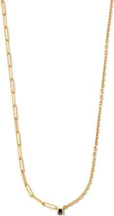 Yvonne L&eacute;on 18kt yellow gold mixed chain diamond necklace - men - 18kt Yellow Gold - One Size