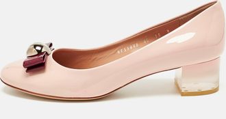 Ferragamo Pink/red Patent Leather Fiammetta Pumps