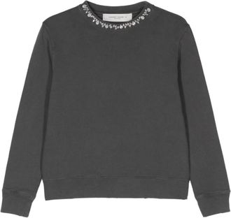 Golden Goose Sweatshirt Met Kristallen - Dames - Sweatshirts - Grijs - S - Katoen - Hoodies & sweatvesten