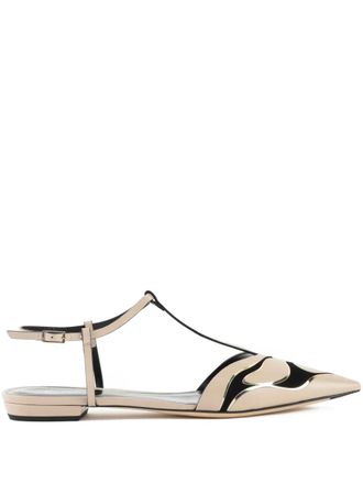 Giorgio Armani leather ballerina shoes - Neutrals
