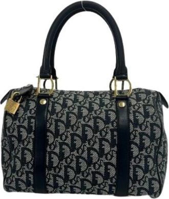 Dior Pre-owned Trotter Canvas Leren Handtas - Dames - Vintage Handtas - Blauw - ONE Size - Leer - Vintage